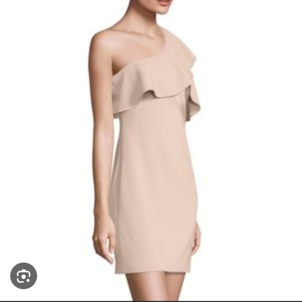 Elizabeth and James One-Shoulder Beige Dress